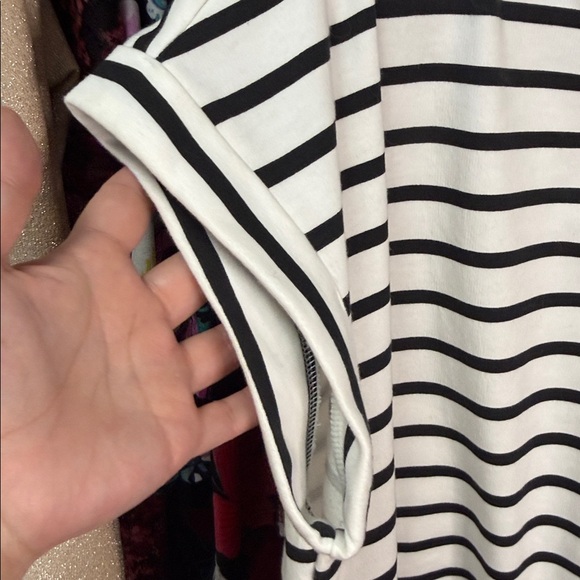 Fred David SZ 1XL Black and White Striped Dress NWOT - Picture 3 of 5